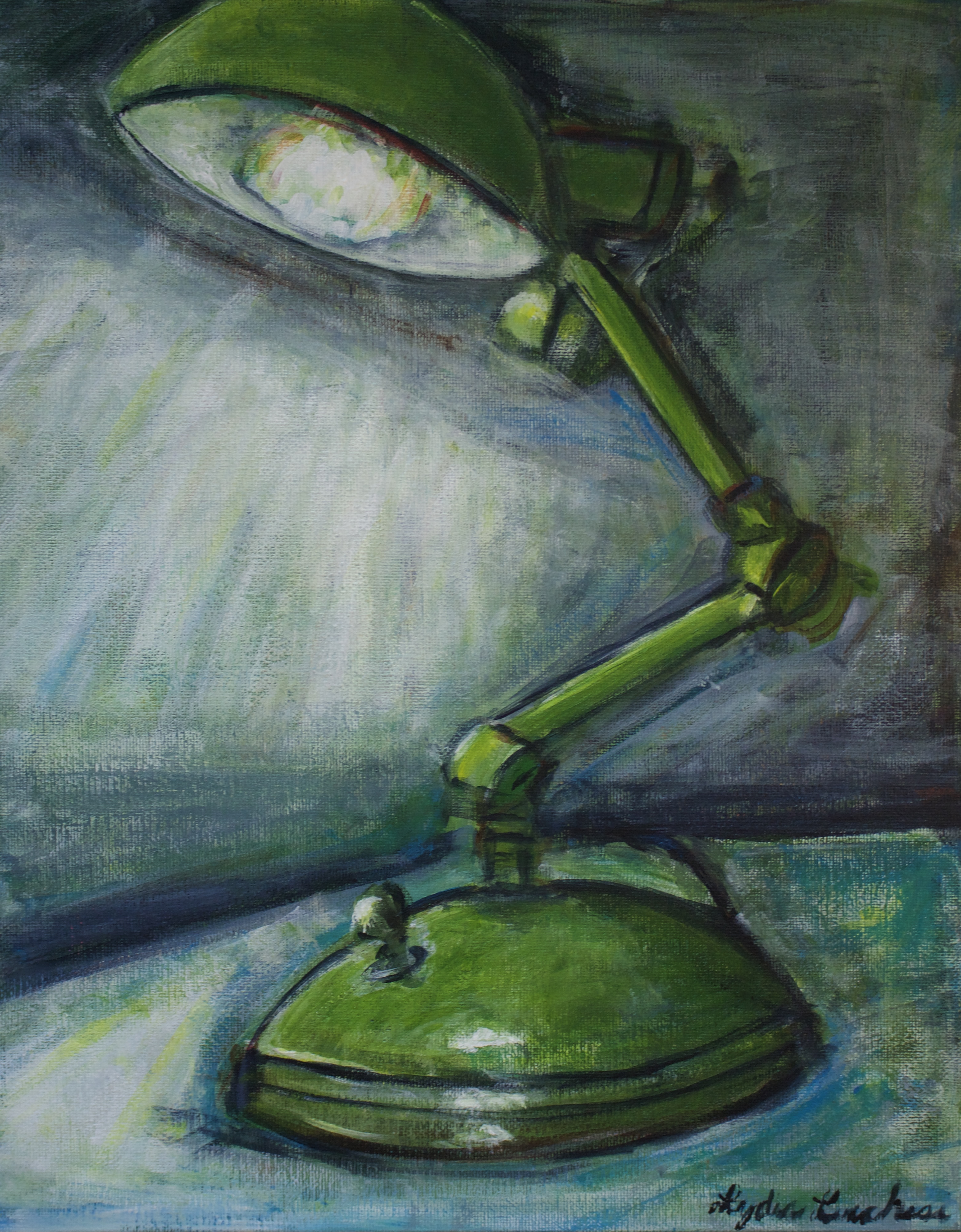 Green Lamp painting by Lydia R. Lucchesi